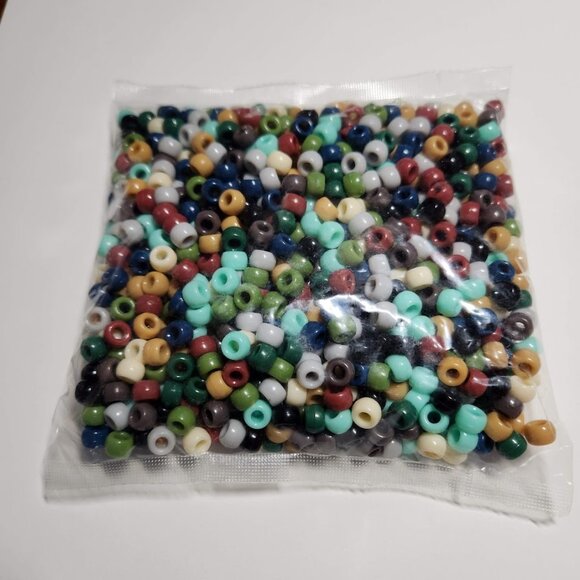 New 1000 Earth-Tone Pony Kandi Beads Craft Supplies Hair Jewelry Beads Bracelet - Picture 2 of 10